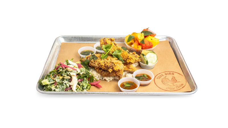 Whole white meat chicken, antibiotic-free jumbo tenders with hints of lemongrass, coriander, and garlic.